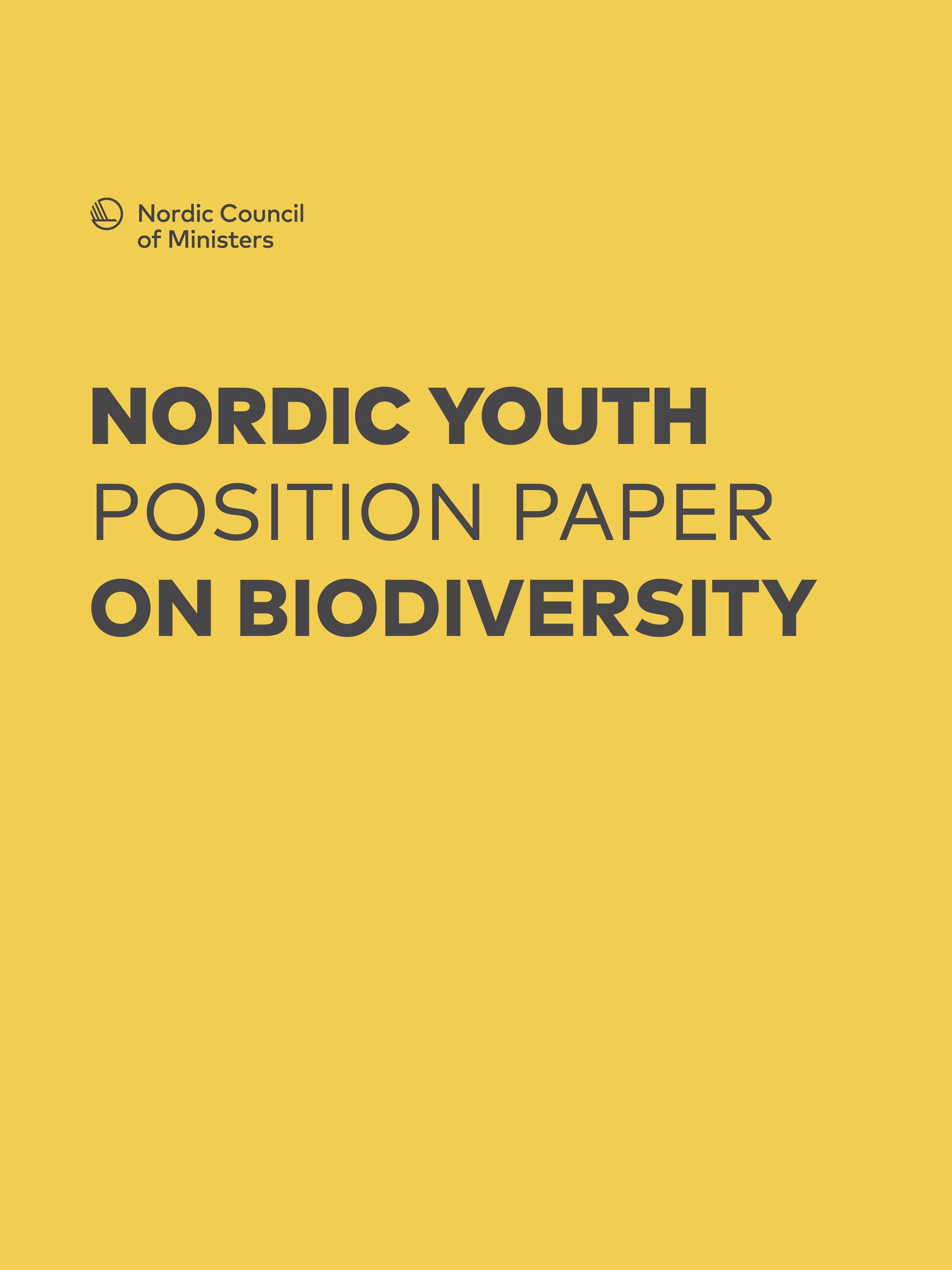 Nordic Youth Position Paper on Biodiversity cover